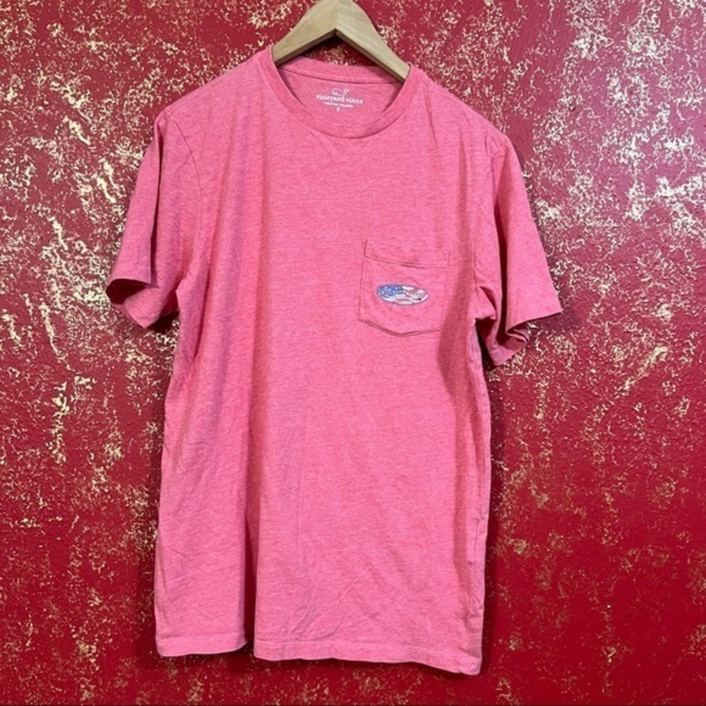 VINEYARD VINES  Heather USA Surf Logo Pocket T-Shirt M